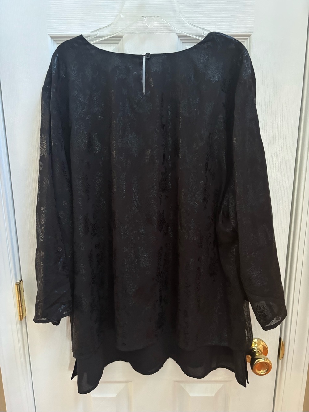 Chico’s Woman’s Black Floral Layer Top Tunic Size 3 (xl/16), EUC - Picture 3 of 4